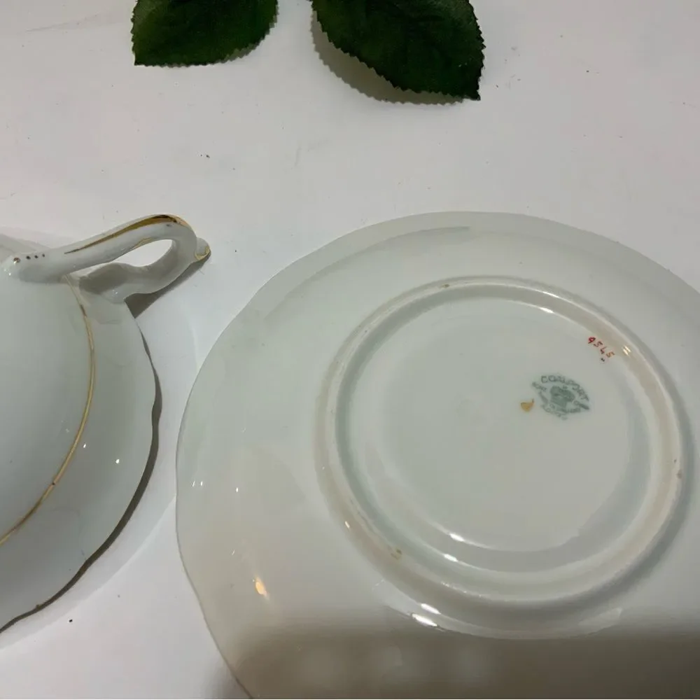 Vintage Mini Coalport Teacup and Saucer floral Bone China Made in England G7